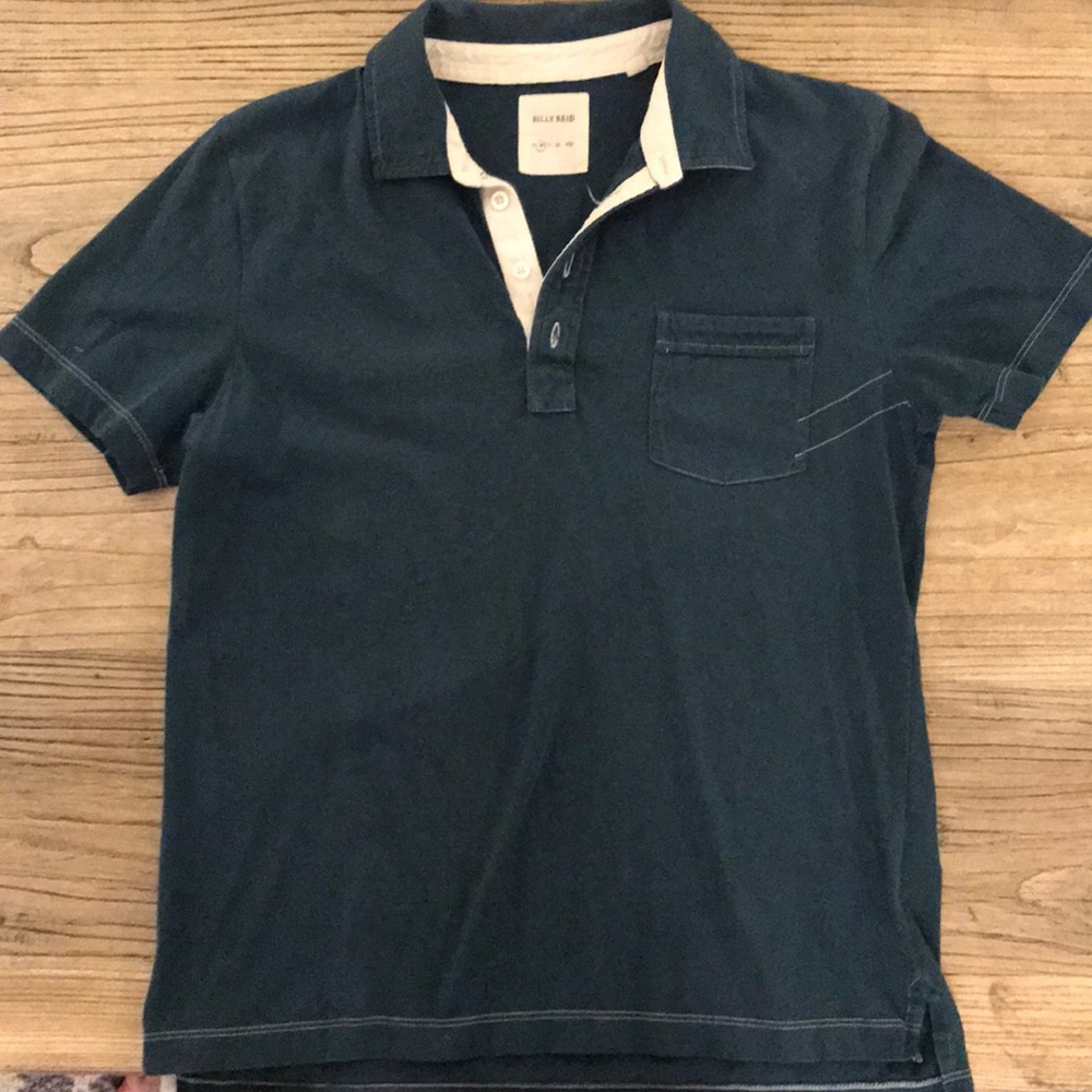 Dark Green Billy Reid polo shirt